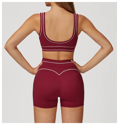 Color Contrast Yoga Bra Women Breathable Gym Fitness Bra Shockproof Sports Underwear Female Workout Bra Push Up Cycling Crop Top