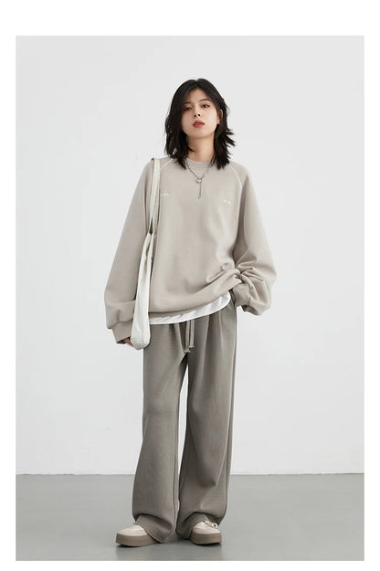 CHIC VEN Women's Pant Streetwear Solid Loose New Drawstring Sports Casual Trousers High Waisted Pants Autumn Winter 2025
