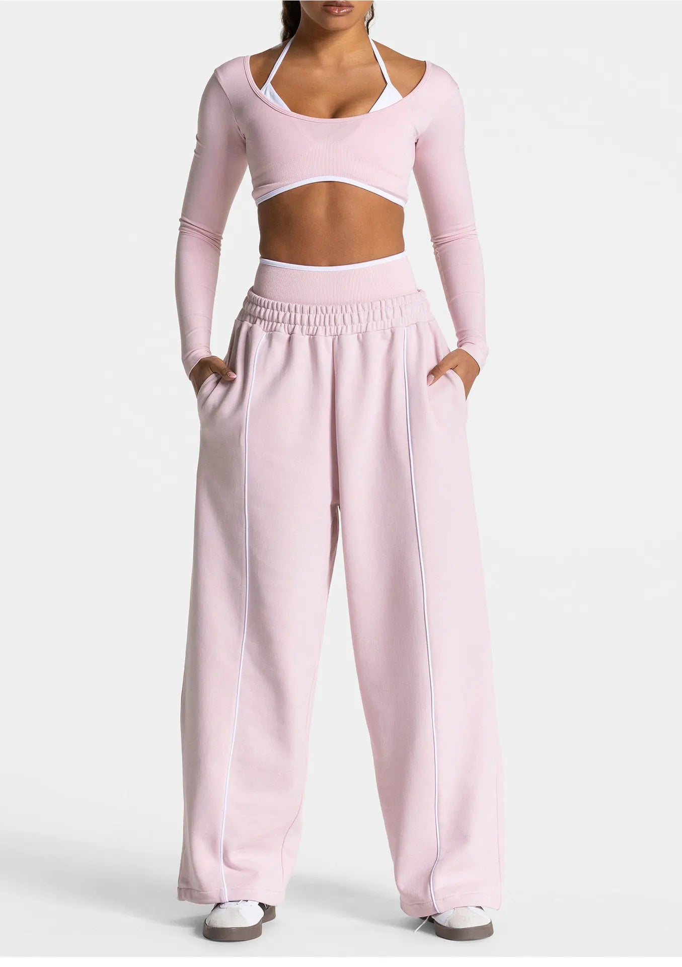 Hearuisavy Women Yoga Pants High Waist Casual Straight Wide Leg Pants Loose Sports Bottoms Outdoor Running Gym Long Trousers