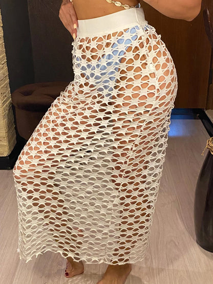 Sexy Hollow Out See Through Crochet Knitted Tunic Beach Cover Up Cover-ups Beach Dress Beach Wear Beachwear Female Women V5464