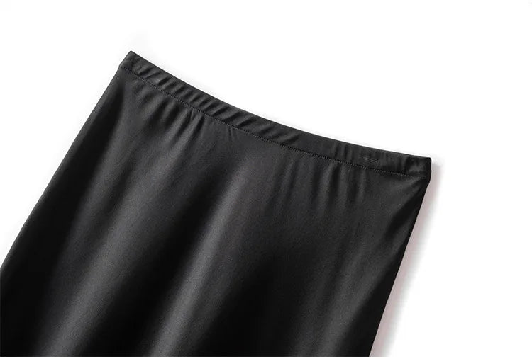 SuyaDream Silk Skirt for Woman 93%Silk 7%Spandex Solid A-line 2025 Spring Summer Chic Mid Skirts