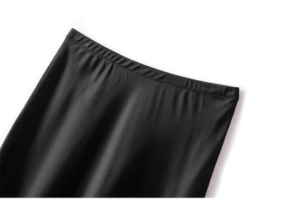SuyaDream Silk Skirt for Woman 93%Silk 7%Spandex Solid A-line 2025 Spring Summer Chic Mid Skirts