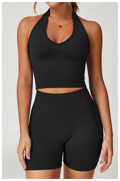 Sexy Seamless Sports Bras Halter Yoga Bra Women Fitness Gym Top Shockproof Running Workout Fast Dry Underwear Female Yoga Vest