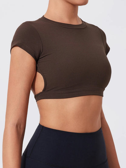 Summer Sports Short TOP Women Fitness shirts Yoga Wear Female Gym Training Suit Crop Top Women beautiful Back Tops T-Shirt