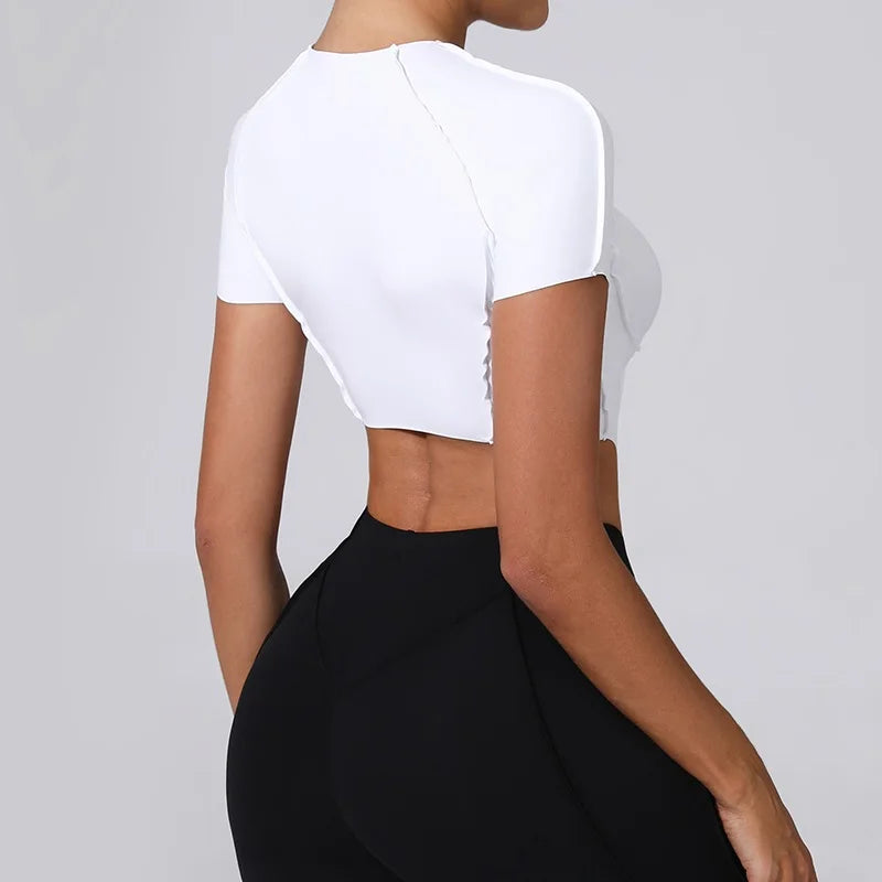 Cloud Hide Super Sexy Yoga Shirts Women Sports Tank Crop Tops Running T Shirt Workout Short Sleeve T-shirts Fitness Sportswear