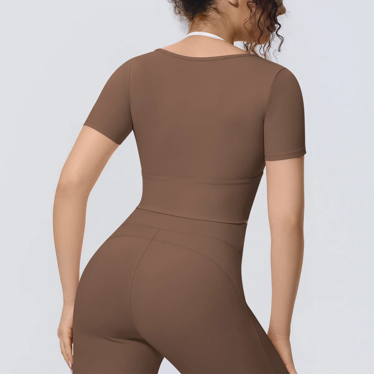Yoga Sexy Dance Clothes High Elastic Sports T-shirt Women Fitness Top Short Sleeves Running Shirts Gym Push Up Workout Top Tee