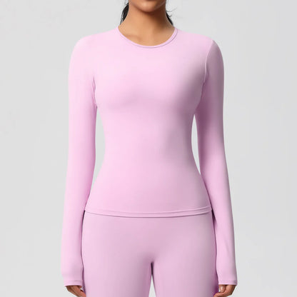 SWELTERING Women Yoga T-shirts Sports Top Long Sleeve Gym Workout Running Shirts Exposed Navel Quick Dry Fitness Gym Sport Wear