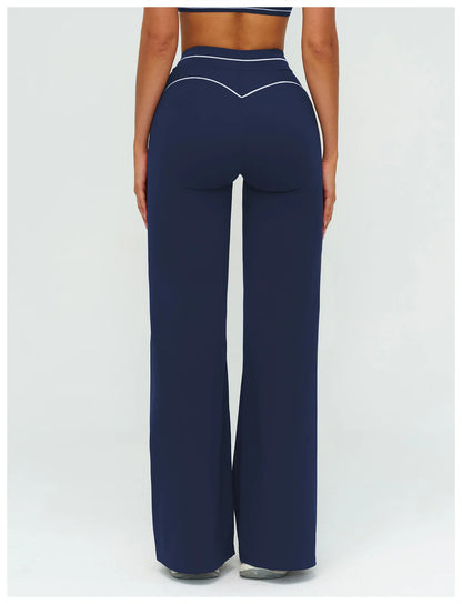High Waist Yoga Wide Leg Pants Women Gym Fitness Bell-bottoms Pants Push Up Sports Trousers Female Casual Workout Flared Pants