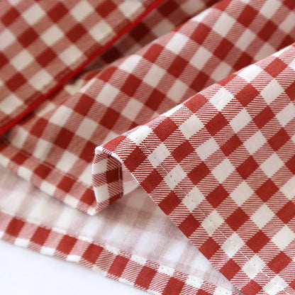 2026 Spring/Summer Couple Pajama Set 100% Cotton Double Layer Gauze Men's and Women's Japanese Plaid Set Long sleeved Home Fury