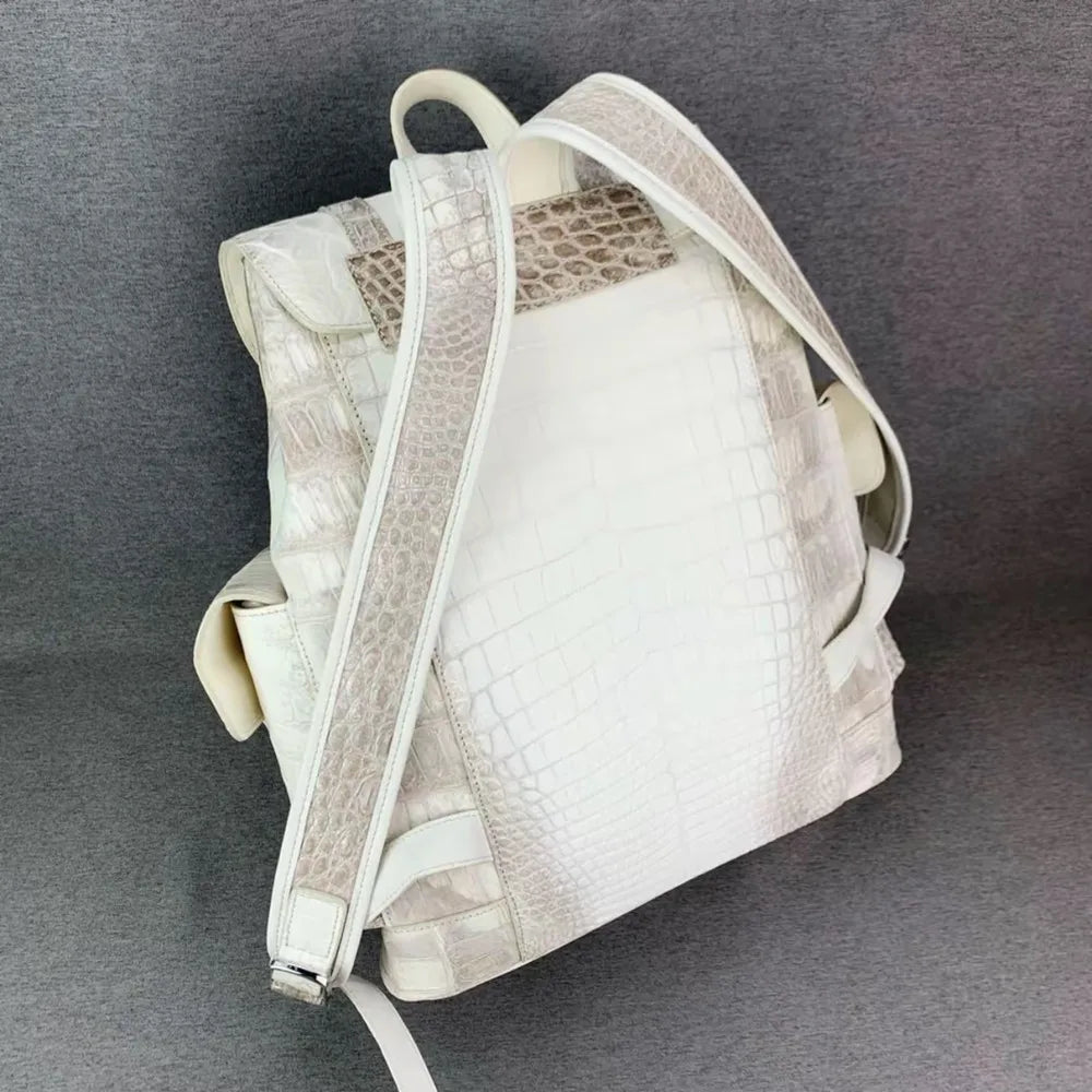 Genuine crocodile leather men's handbag real crocodile leather women's large size Himalayan white business travel computer bag