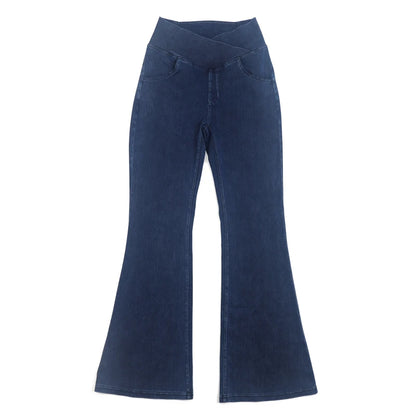 SOISOU Sexy Jeans For Women Leggings Yoga Pants Denim Bell-bottoms Soft Elastic Breathable High waist 4 Pockets Women's Pants