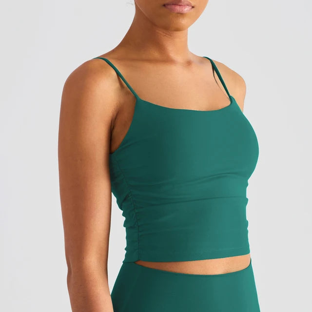 Fashion New Women Sports Tops Side Pleats Sexy Yoga Bras Suspender Nylon Elastic Women Workout Vest Gym Bra Tops Girl Sportswear