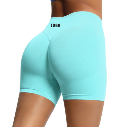 Custom LOGO women's  28-color XS-2XL seamless fitness yoga shorts high waist hip lift sports tight quick-drying shorts