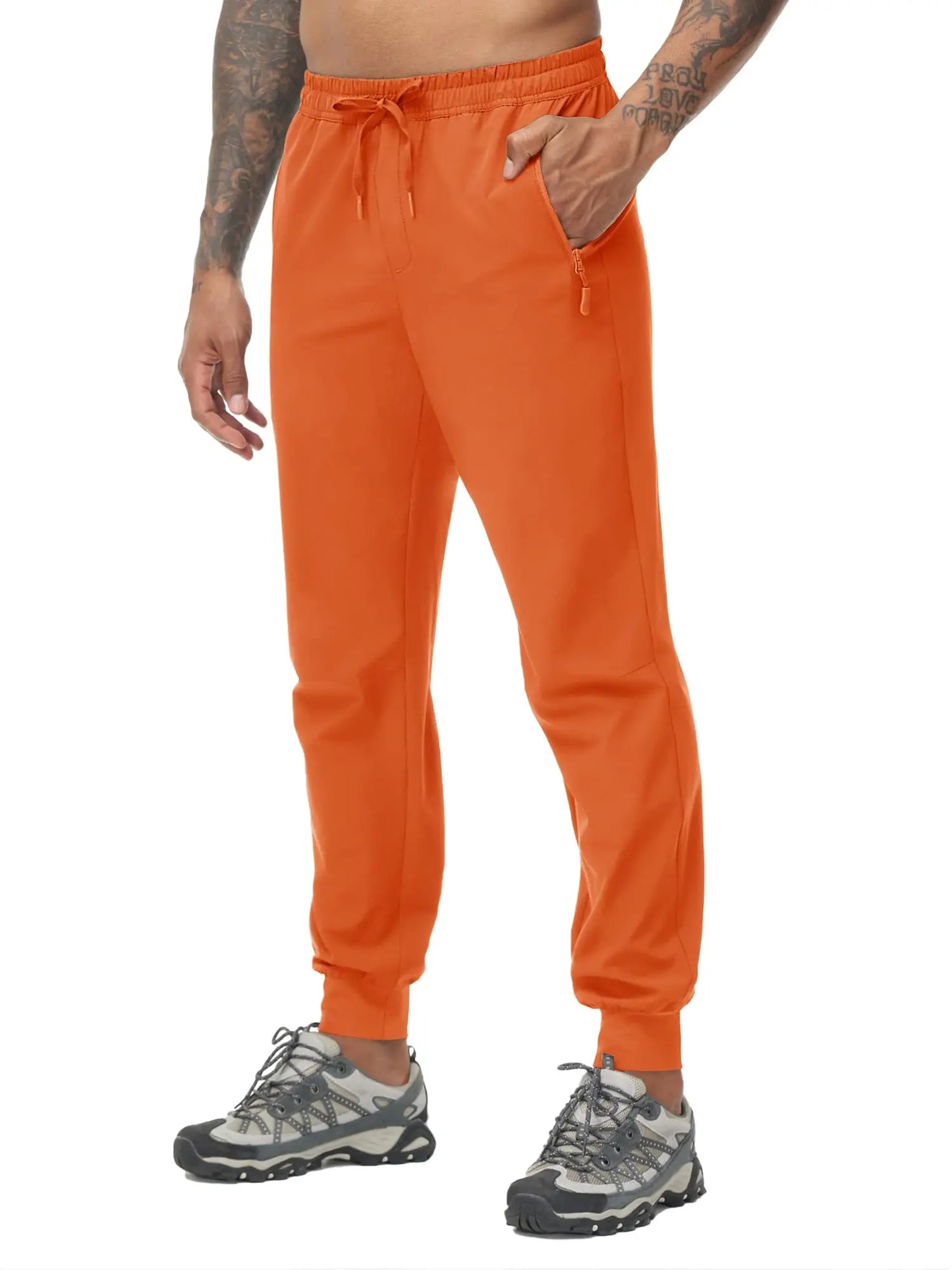 TACVASEN Summer Quick Dry Hiking Pants Mens Casual Zipper Pockets Sports Training Pants Outdoor Jogger Running Gym Work Trousers