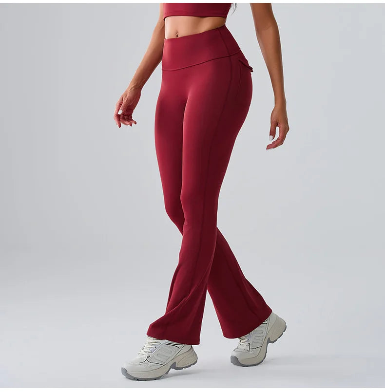 Flares Leggings Women Bell-bottoms Sports Yoga Leggings High Waist Tights Scrunch Butt Yoga Flares Pants Push Up Gym Leggings