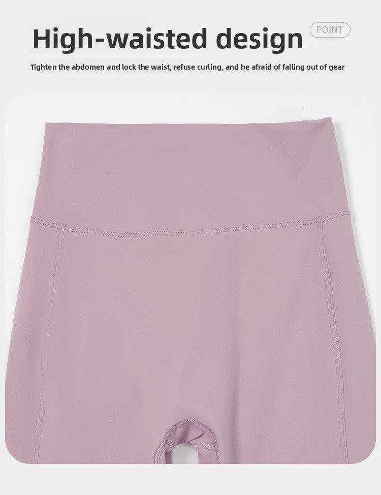 Customized LOGO women's yoga trousers high waist pleated leggings outdoor running sports fitness trousers