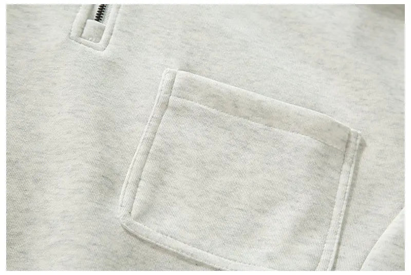 2026 New American Retro F Zip Ket Hoodie Men's Loose Fit Casual Versatile Outerwear Autumn New Pure Color Coat Pullover