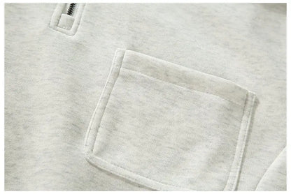 2026 New American Retro F Zip Ket Hoodie Men's Loose Fit Casual Versatile Outerwear Autumn New Pure Color Coat Pullover