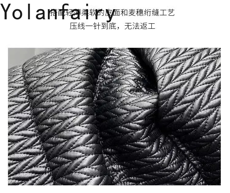 YOLANFAIRY Luxury Top Layer Sheepskin Leather Jackets for Man 2025 Winter Fashion White Goose Down Coat Warm Black Puffer Jacket