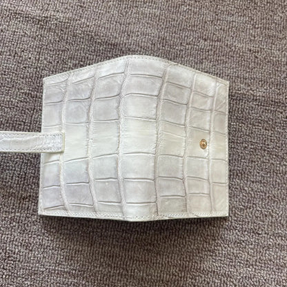 Himalayan white crocodile leather women's wallet authentic crocodile leather short women's wallet fashion design card bag