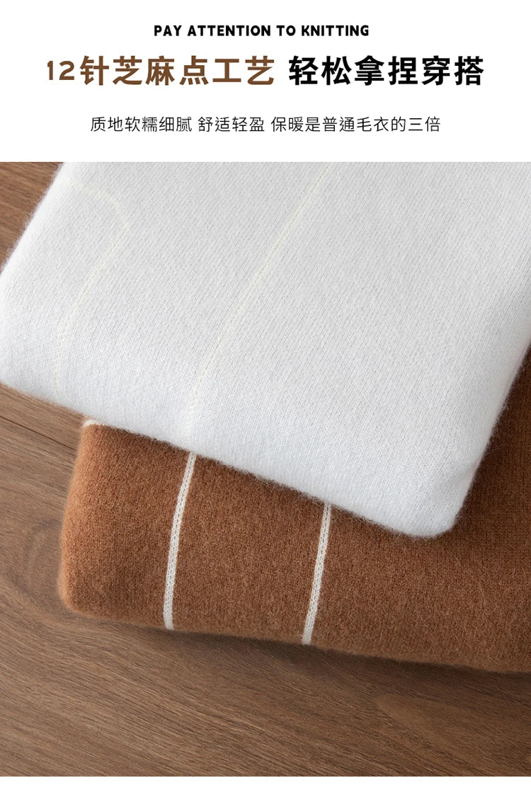 Men's Thick 100% Cashmere Sweater O-neck Long Sleeve Pullover Autumn Winter Soft Warm Cashmere Knitwear Smart Casual Jumper Tops