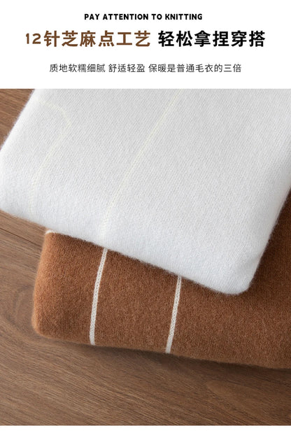 Men's Thick 100% Cashmere Sweater O-neck Long Sleeve Pullover Autumn Winter Soft Warm Cashmere Knitwear Smart Casual Jumper Tops