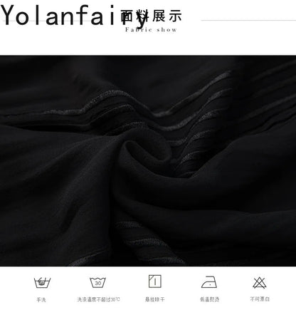 YOLANFAIRY 8mm 100% Real Mulberry Silk Skirts for Women 2026 Summer Solid Elastic Waist Skirt Woman Elegant Black Skirt Fashion