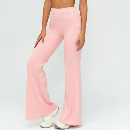 High Waist Yoga Wide Leg Pants Women Gym Fitness Bell-bottoms Pants Push Up Sports Trousers Female Casual Workout Flared Pants