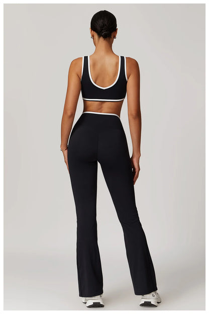 2 Pieces Gym Set Women's Sportswear Sports Bra Top High-waisted Long Pants Tracksuits Suitable For Outdoor Sports Workout Suit