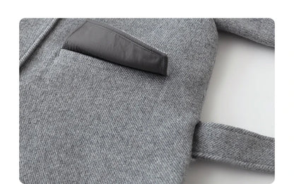 CHIC VEN Women Korean Coat Loose Casual Woolen Single-sided Detachable Collar Female Overcoat Ladies Jacket Autumn Winter 2025