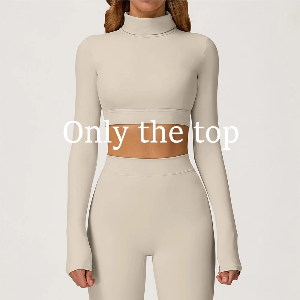 Female Gym Workout Shirts Yoga T-Shirt Fitness Long Sleeve Breathable High Elastic Crop Top Running Push Up Sports T-Shirt
