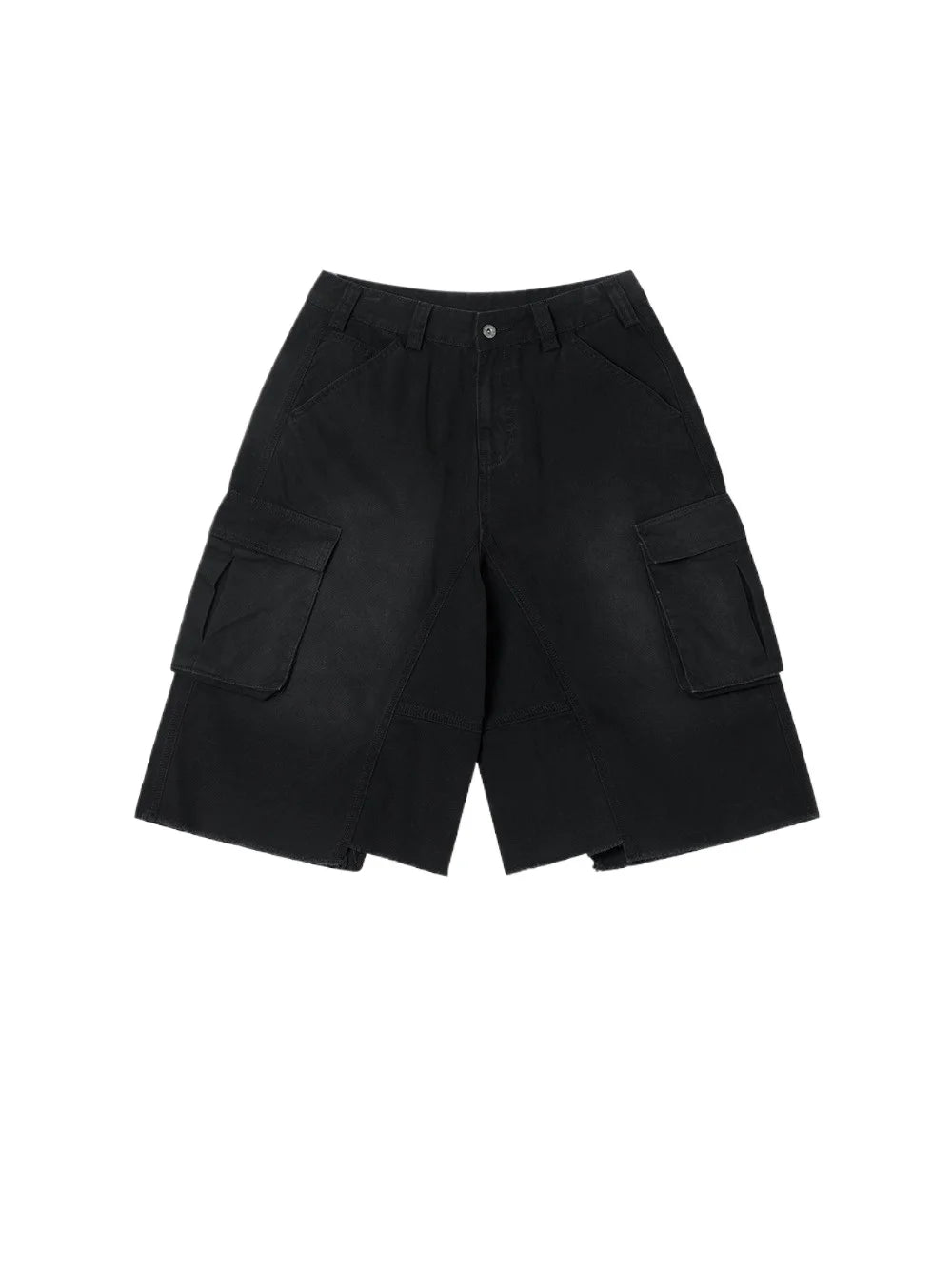 Custom LOGO men's 310G heavy 100% cotton summer American street multi-pocket retro washed old loose tooling seven-point shorts
