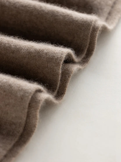 CHICUU Women 100% Cashmere Dresses V-neck Waist Cinching Dresses Autumn Winter Office Lady Grace Luxury Cashmere Knitwear