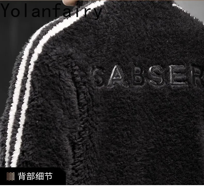 YOLANFAIRY 100% Wool Mens Real Fur Coat Men Luxury Clothing Winter Jacket For Men High Quality Short Jacket куртка мужская 2024