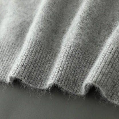 100% Pure Mink Cashmere Sweater Men's V-Neck Pullovers Knit Large Size Mink Sweater Winter New Long Sleeve High-End Jumpers Tops