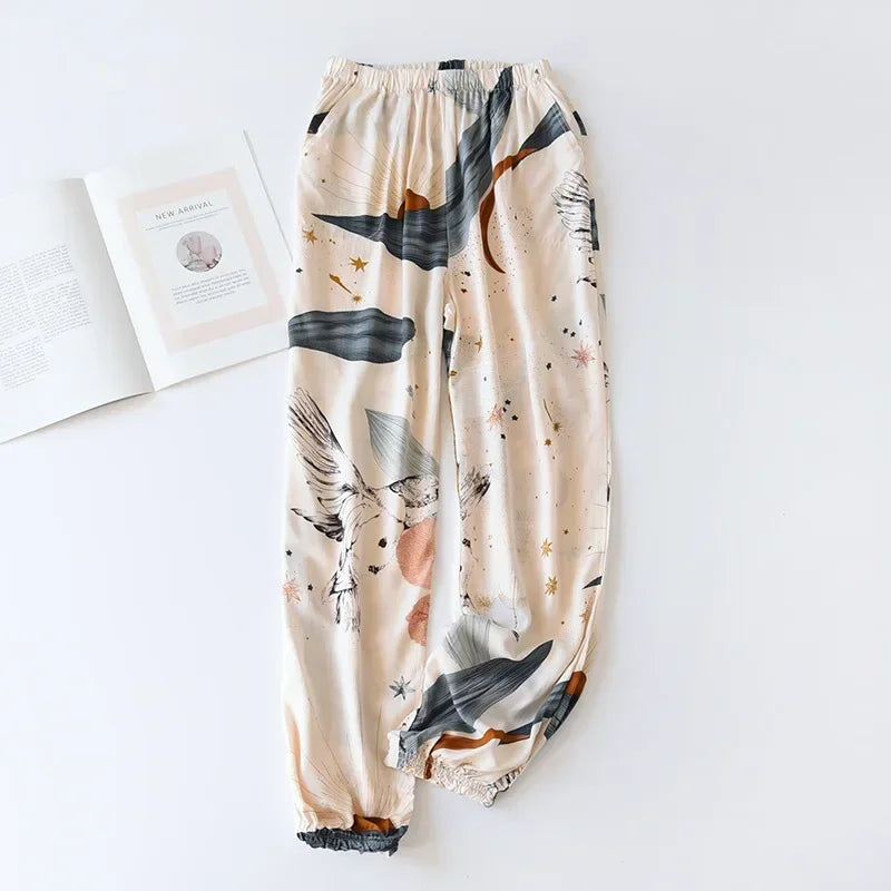 Summer new ladies 100%viscose pajama set short-sleeved shorts thin section home service loose large size two piece set plus size