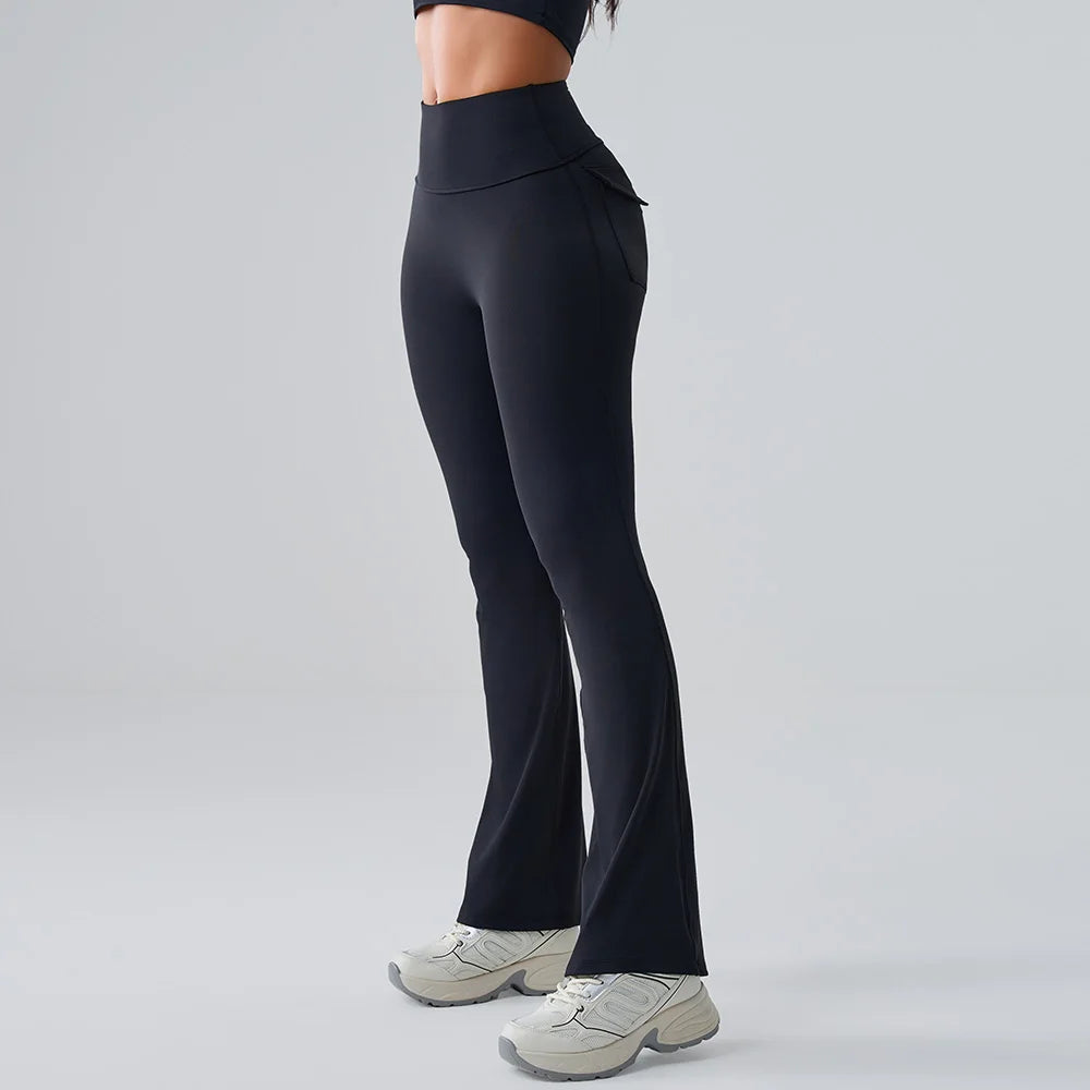 Flares Leggings Women Bell-bottoms Sports Yoga Leggings High Waist Tights Scrunch Butt Yoga Flares Pants Push Up Gym Leggings