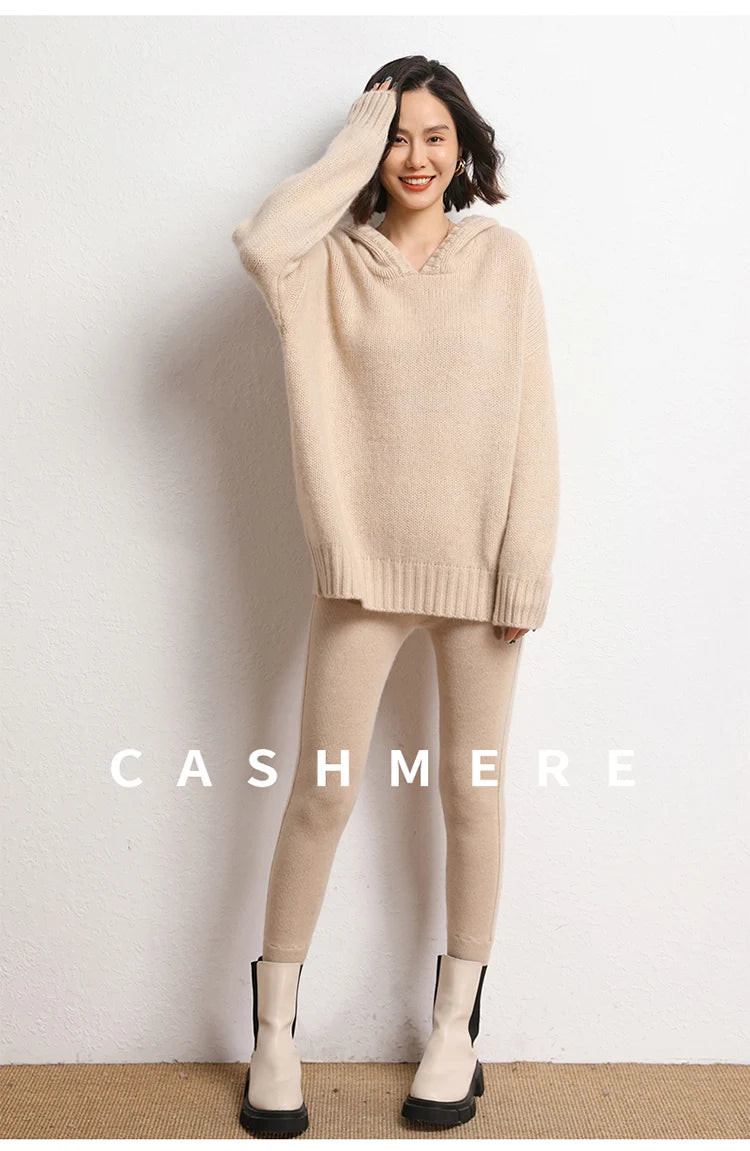 High Quality Women 100% Cashmere Legging Basic Soft elastic Pants Autumn Winter Cashmere Knitted Legging Trousers Warm Comfy