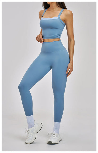 Women Gym Tracksuit Yoga Suit Sports Outfits High Waist Leggings Workout Clothes Female Fitness Running Suit Push Up Sportswear