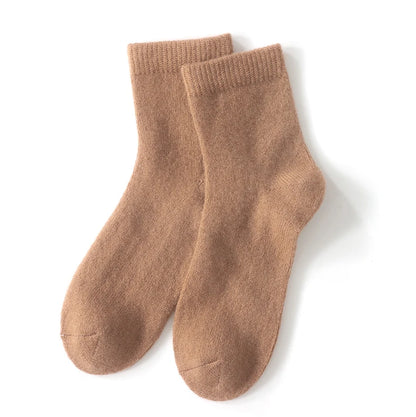 DjzDsm Men's Pure Cashmere Knitted Socks, Casual Medium Tube Socks, Antibacterial and Deodorizing Men's Socks, Warm and Elastic