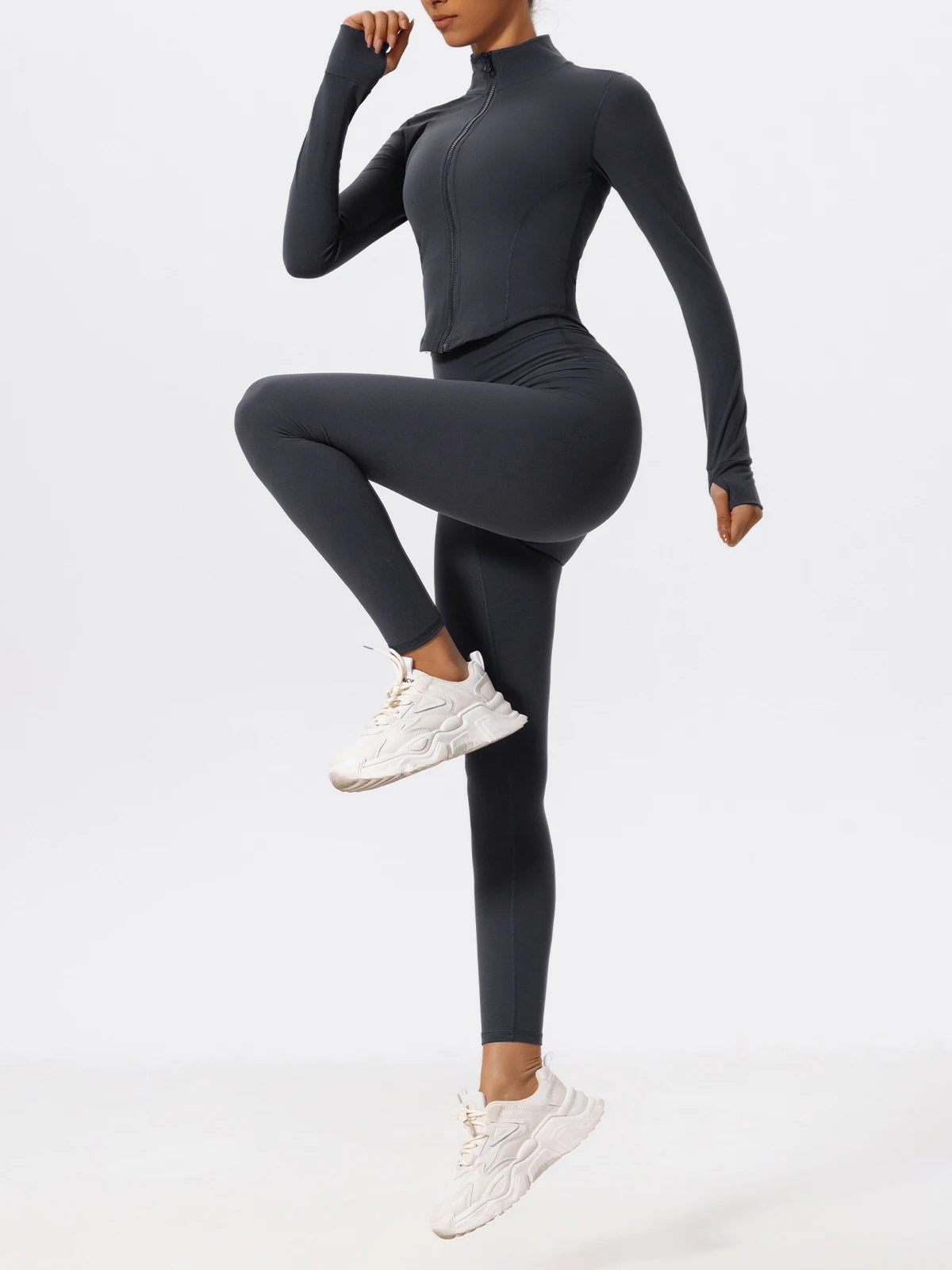 Hearuisavy Summer Ultra-Soft Fabrics 2Pcs Long Sleeve Gym Set Women Quick-Dry Yoga Clothes Workout Leggings Suit Sports Jackets