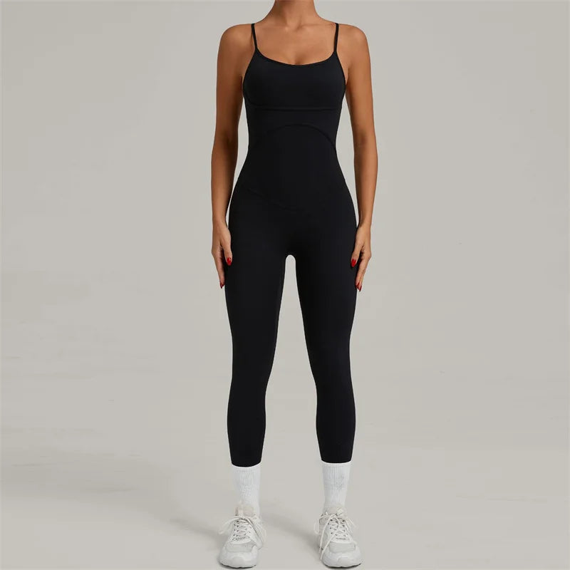 TRY TO BN Sports Jumpsuit Yoga Cross Adjustable Shoulder Straps Fitness Workout Bodysuit One Piece Sportswear Gym Women Clothing