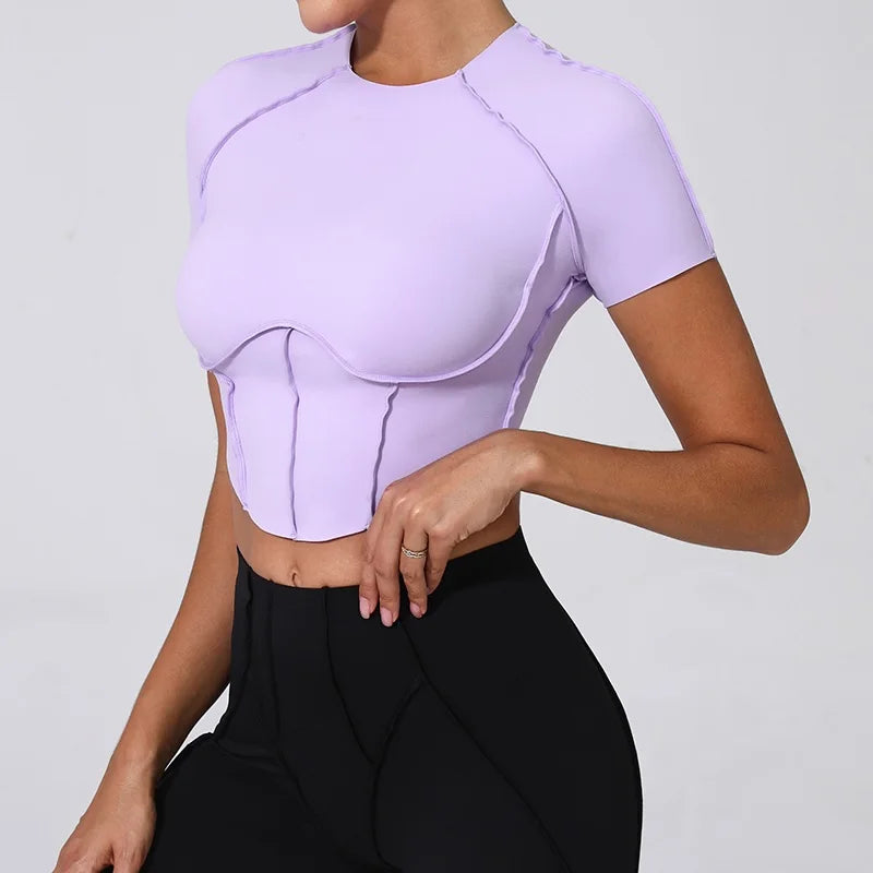 Cloud Hide Super Sexy Yoga Shirts Women Sports Tank Crop Tops Running T Shirt Workout Short Sleeve T-shirts Fitness Sportswear