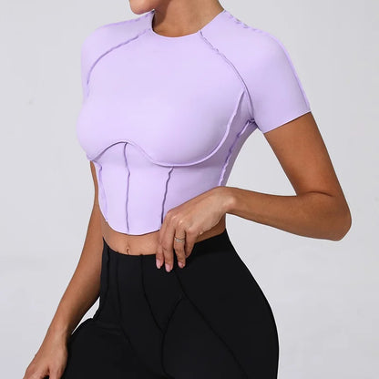 Cloud Hide Super Sexy Yoga Shirts Women Sports Tank Crop Tops Running T Shirt Workout Short Sleeve T-shirts Fitness Sportswear
