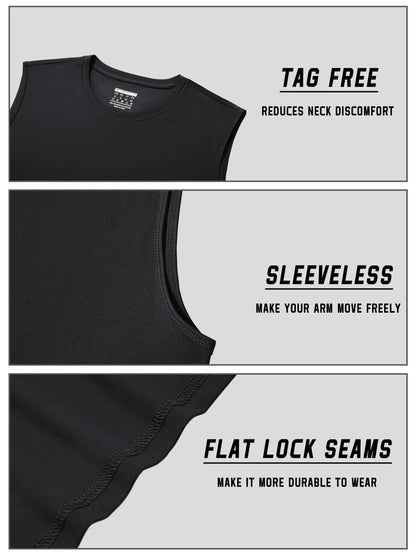 TACVASEN UPF 50+ TANK TOPS Quick Dry Sleeveless T-shirts Mens Summer Gym Fitness Running Tee Shirts Trainning tshirts Swimming