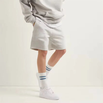 Custom LOGO DIY Brand 330GSM 100% Cotton Heavy Weight Shorts plus Big Size mens shorts summer casual beach blank shorts for men