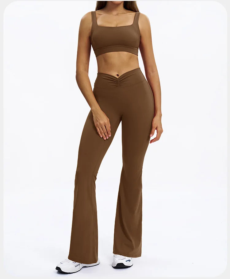SWELTERING 2PCS Yoga Set Fitness Gym Tracksuit Sportswear Women Workout Outfits High Waist Leggings Sports Bra Athletic Wear
