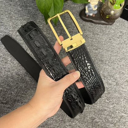 Men's real crocodile leather belt crocodile leather genuine leather luxury brand belt fashion men's belt buckle with suit pants