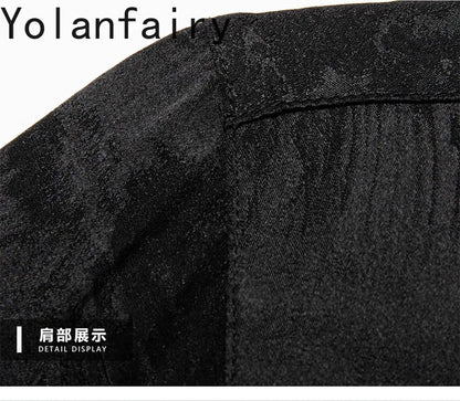 YOLANFAIRY 92.4% Mulberry Silk Mens Shirts Summer Shirt for Men Camisas Hombre Mens Button Up Shirt Mens Fashion Shirt Tops