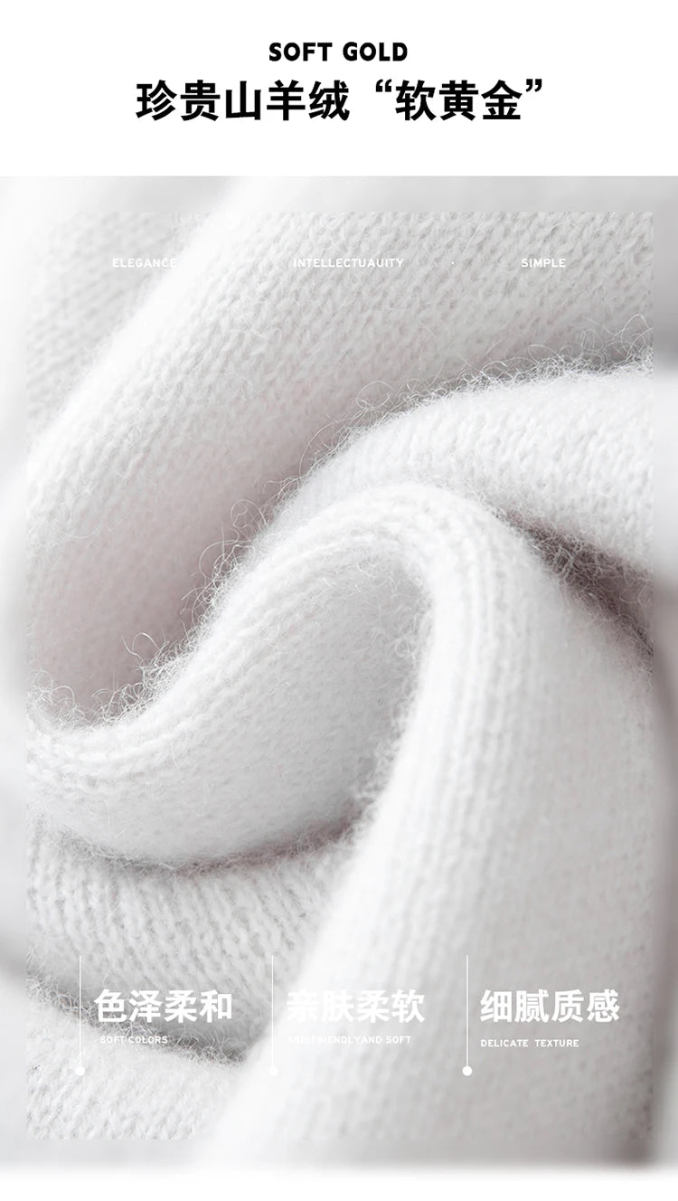 Men's Thick 100% Cashmere Sweater O-neck Long Sleeve Pullover Autumn Winter Soft Warm Cashmere Knitwear Smart Casual Jumper Tops